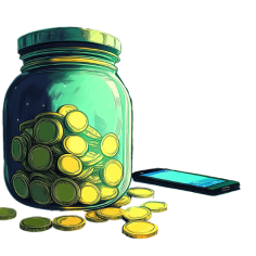 a treasure chest busing with coins image